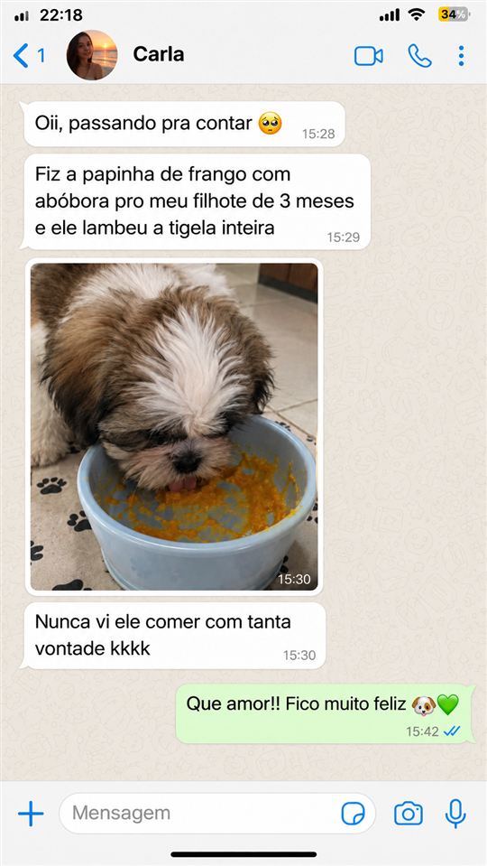 Conversa de cliente no WhatsApp