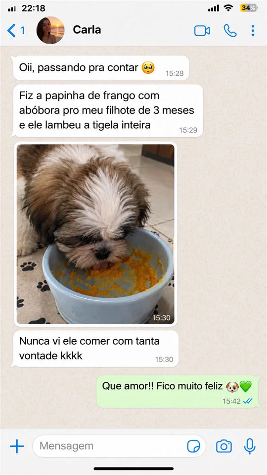 Conversa de cliente no WhatsApp